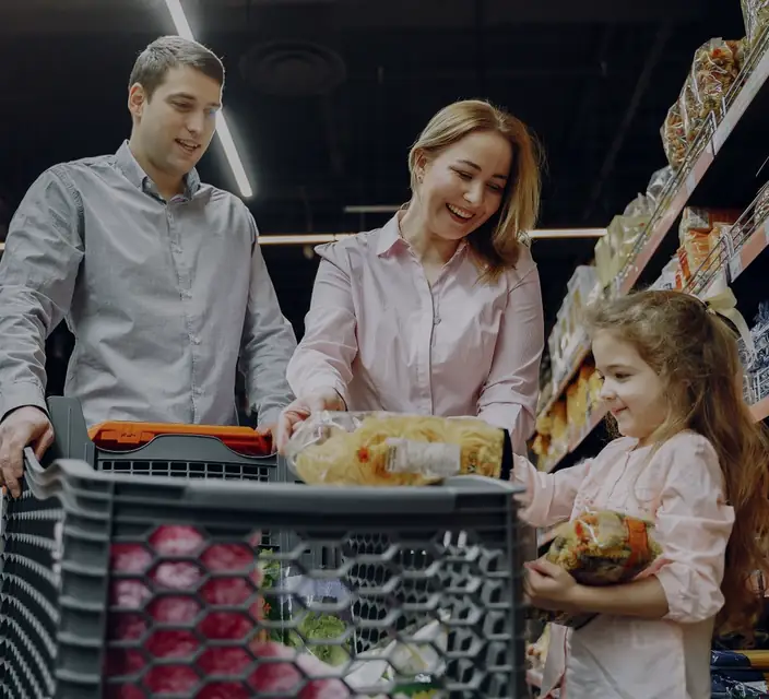 Família fazendo compras
